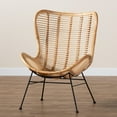 thumbnail image 7 of Baxton Studio Colorado Modern Bohemian Natural Brown Rattan and Black Metal Accent Chair, 7 of 7