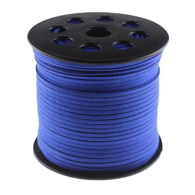 Bewildely Cuerda de gamuza de 3mm y 100 yardas, suministro de joyería Juguetes de construcción azul real 3 mm 100 yardas
