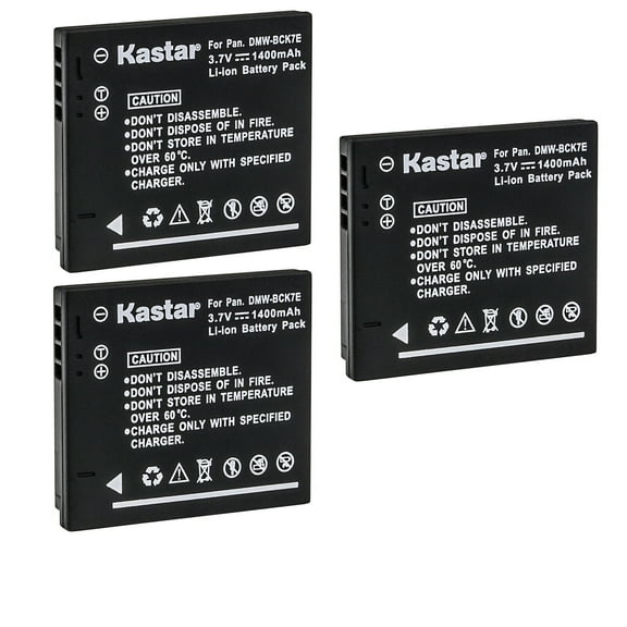 Kastar 3-Pack DMW-BCK7E Battery Replacement for Panasonic Lumix DMC-TS25, Lumix DMC-TS30, Lumix DMC-FH2, Lumix DMC-FH4, Lumix DMC-FH5, Lumix DMC-FH6, Lumix DMC-FH7, Lumix DMC-FH8 Camera