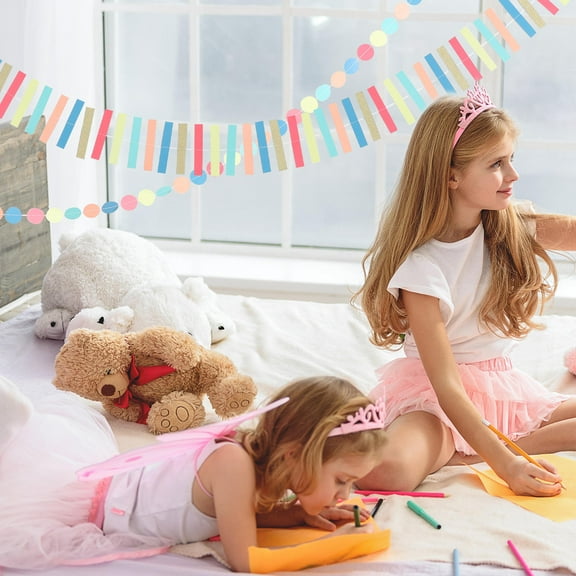 ibasenice 2Pcs Classroom Ceiling Hanging Decorations with Multi Colored Gar