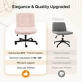 thumbnail image 5 of Wubio  Swivel Armless Criss Cross Chair with Dual-Use Wheels,Cross-Legged Office Desk Chair,Vanity Chair,Rolling Computer Chair for Home-Pink, 5 of 7