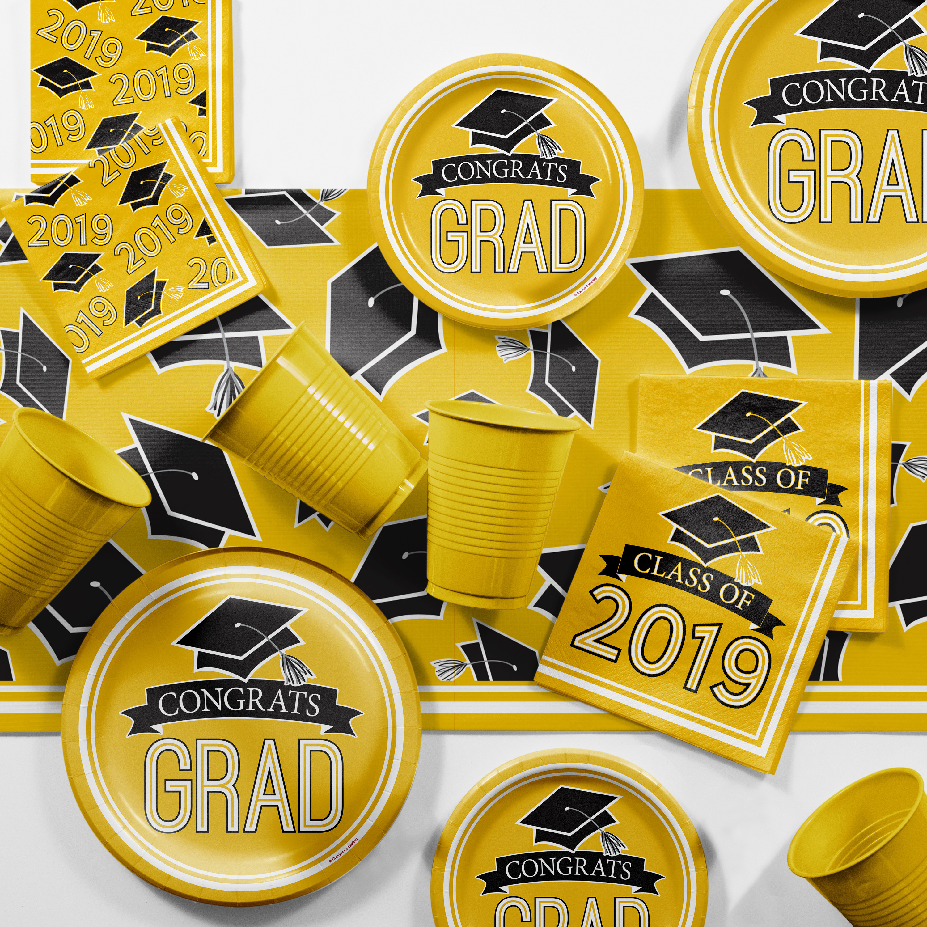 Yellow 2019 Graduation Party Supplies Kit