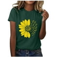thumbnail image 2 of ICHUANYI Women's Graphic T Shirt Boho Floral Print Blouses Casual Crew Neck Short Sleeve Basic Tee Tops Fashionable Printed T-shirt With Round Neck And Short Sleeved Top, 2 of 6