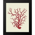 thumbnail image 2 of Fab Funky 12x14 Black Modern Framed Museum Art Print Titled - Corals Coral On Cream a, 2 of 5