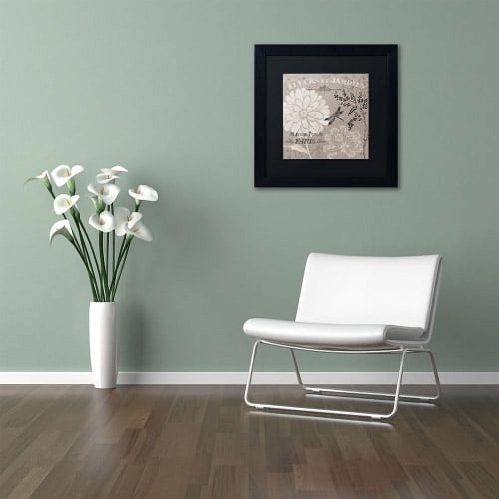 Trademark Fine Art "French Linen Garden II" Canvas Art by Daphne Brissonnet, Black Matte, Black Frame