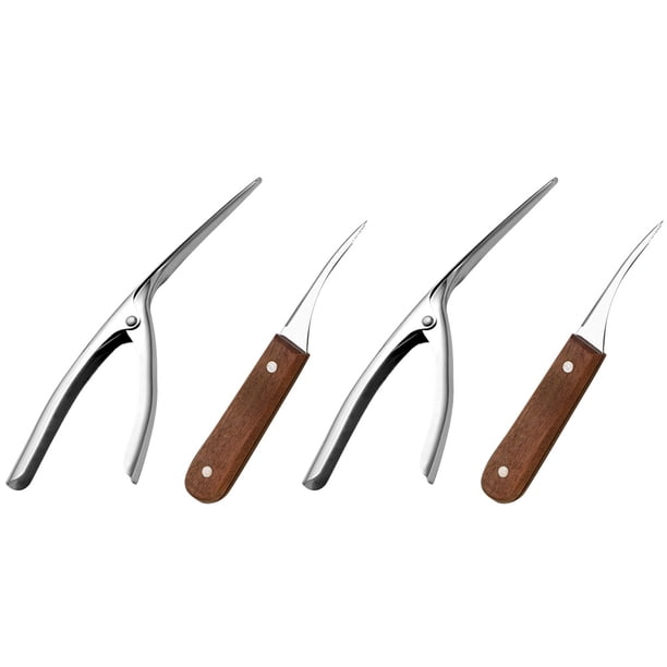 EeaseMX 4 piezas de desvenador de camarones, pelador de mariscos, limpiador de camarones de acero inoxidable