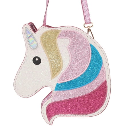 HDE 3D Glitter Unicorn Crossbody Purse Bag for Teens Girls Women Novelty Handbag (Pink Unicorn ...