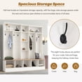 thumbnail image 5 of Euroco Adjustable Shleves 8 Hooks Coat Rack Shoe Cabinet Storage Bench Hall Tree, 5 of 7
