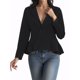 thumbnail image 1 of Blazer Peplum de Mujer Chic Inspire con Cuello Alto, Manga Larga y Un Solo Botón, Talla XS, Negro, 1 of 7