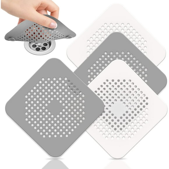 4 Packs Shower Drain Hair Catcher, Hair Catcher Shower Drain, Shower Hair Drain Catcher Silicon, Shower Drain Covers Easy to Install and Clean for Shower Drain Bathroom Bathtub Kitchen Tub
