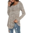 thumbnail image 2 of JuneFish Womens Long Sleeve Tops Casual Cloud Fabrics Basic Shirts Blouse, 2 of 3