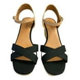 thumbnail image 2 of Lucky Brand Ladies Maey Lee Espadrille Wedge Sandal (Black, 9), 2 of 6