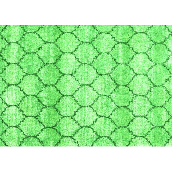 Ahgly Company Indoor Rectangle Trellis Green Modern Area Rugs, 2' x 4'