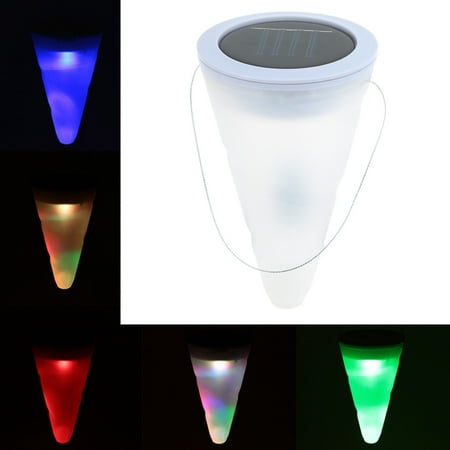 Cone Shaped Hanging Type Color Changing Solar Powered Light Sense LED Lamp for Party Garden Pathway Landscape Wall Outdoor Indoor