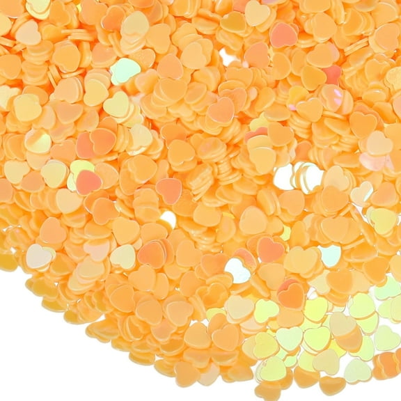 Uxcell 1.94oz(55g) Heart Glitter Confetti, 3mm Art Craft Glitter Holographic Sequins Table Confetti Laser Sequins for Crafts DIY Nail and Party Wedding Festival Decoration, Yellow