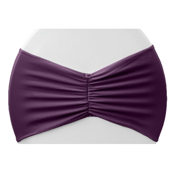 10 Pieces, Ruffled Spandex Chair Band Approx. 8 inch width x 13 inch length (unstretched) - Plum