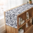 thumbnail image 6 of Dark Blue Flowers 90 Inch Table Runner, Pastoral Vintage Farmhouse Leaf Spring Farmhouse Dresser Scarf Cotton & Linen Tablerunner for Dining/Kitchen Island/Holiday Party Décor 13" x 90", 6 of 9