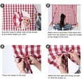 thumbnail image 7 of HOMERRY 42"W x 63"L Farmhouse Tie Up Curtains Buffalo Check Plaid Blackout Adjustable Tie Up Shades for Kitchen Small Window , Red White, 7 of 7
