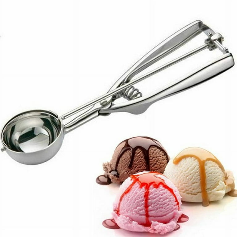 Reanea Rose Gold Ice Cream Scoop, Stainless Steel Cookie Melon Ball Scooper Cones, Specialty Tools and Gadgets Food Spoon, Size: 9.8 x 3.9 x 0.8
