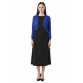 thumbnail image 3 of ALLSENSE Women's 3/4 Sleeve Open Front Bolero Shrug Cardigan, Royal Blue, 2X-Large, 3 of 6