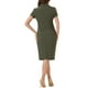 thumbnail image 3 of Conjunto de traje de negocios de 2 piezas para mujeres INSPIRE CHIC, chaqueta de blazer de manga corta y falda lápiz XS verde ejército, 3 of 6