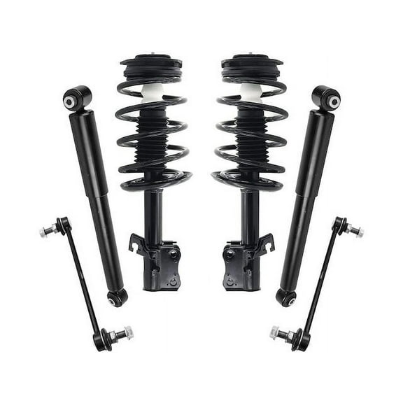 Front and Rear Shock Strut Coil Spring Sway Bar Link Kit - Compatible with 2007 - 2012 Nissan Sentra 2008 2009 2010 2011
