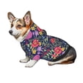 thumbnail image 6 of Goofa Floral Pattern Small Dog Sweater Hoodies Pet Grey Hooded Soft Fleece Sweatshirts with Pocket Fall Winter Puppy Cat Sweaters Warm Clothes-X-Small, 6 of 8