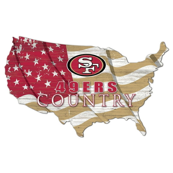 San Francisco 49ers USA Flag Cutout Sign