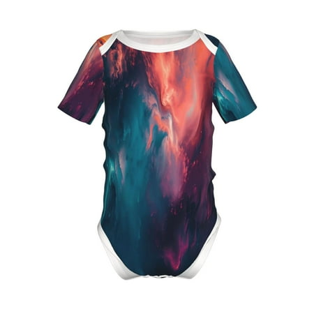 

Coaee Cosmic Paint Swirl for Soft Baby Short-Sleeve Bodysuit Baby Climbing Clothes Baby Girls Boys Bodysuit Romper-2 Years