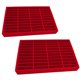 thumbnail image 3 of 2 bandejas de exhibición de pulseras de madera, soporte para brazaletes, anillos, collares, organizador de cuentas, caja de almacenamiento de joyas de Rojo, 3 of 8