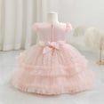 thumbnail image 5 of NAISIBABY Girls Flower Dress, Mesh Cute Embroidered Glitter Tutu Tulle Kids Wedding Party Pageant Princess Dress Pink 4T, 5 of 6