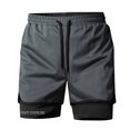 thumbnail image 2 of Men's 7" Athletic Shorts with Compression Liner 2 in 1 Performance Running Shorts Workout Short Pants Summer Quick Dry Basketball Training Shorts Elastic Waist Drawstring, 2 of 6
