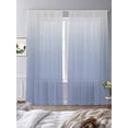thumbnail image 4 of Ombre Grey Blue Semi Sheer Curtains 84 Inch Length 2 Panels Set, Abstract Art Sheer Kitchen Curtain Privacy Voile Window Curtain for Living Room Bedroom Rod Pocket Drapes, 4 of 7