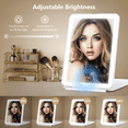 thumbnail image 4 of COOLJEEN Rechargeable Travel Makeup Vanity Mirror with 60 Led Lights Portable Rectangle White 7.9'', 4 of 9