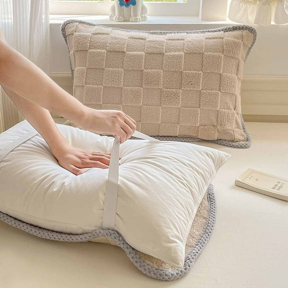 Tgbvmt Thickened Taffeta Pillowcase, Warm Pillow Cover with Antistatic Protection, Elastic and Soft Pillowcase for Cold Weather, Comfortable Sleeping Experience for Winter and All-Season Use