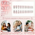 thumbnail image 4 of RAGUPEL 24Pcs Glue on Nails for Women,Gradient Style Stiletto Press on Nails,Glossy Finish Cute Press on Nails,False Nails for Dating,Party,Taking Pictures,Daily Life,Style3, 4 of 7
