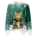 thumbnail image 4 of Chandail en Molleton Imprimé Joyeux Noël pour Femmes Col Rond Décontracté Manches Longues Coupe Ample Blouse d'Entraînement Col Rond Confortable, 4 of 4
