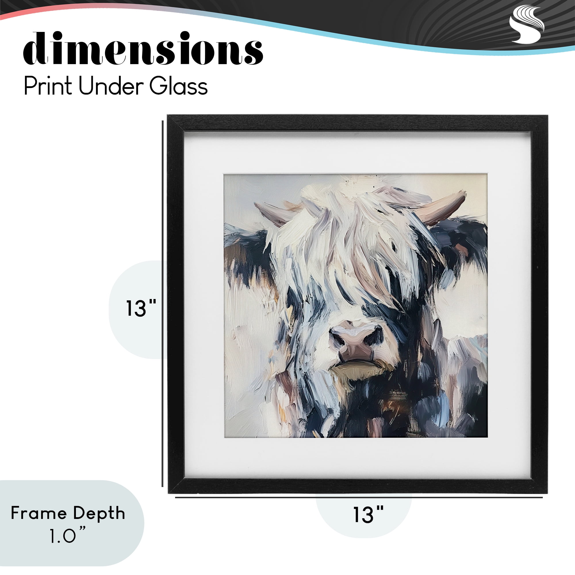 Stupell Industries Scruffy Little Highland Black Framed Print Under Glass, design by Tina LeCour