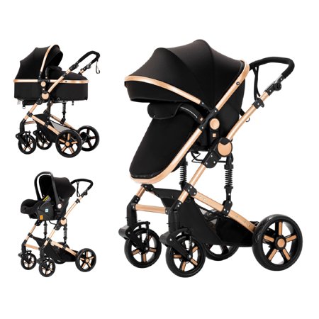 Magic ZC 3 in 1 Modular Infant Travel System,Folding Infant Newborn Bassinet Pram,Unisex