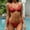 02Red, variant on Hicidod Women's Bikini Swimsuits Sexy Halter Push Up Swimwear Triangle Beach Trendy Bathing Suit 2 Piece Tie String Thong
