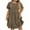 Brown, variant on Fnooota Womens Plus Size Holiday Dresses, Ruffled Casual Short Sleeve Summer Dresses Midi Dresses Brown Size L-5XL