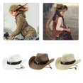 thumbnail image 2 of Yokua Handwoven Hat Girl Camping Hat Sunproof Straw Hat Picnic Sun Hat, 2 of 13