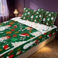 thumbnail image 3 of Manfei Festive Snowman Zipper Twin Comforter Sets with Fitted Sheet and 2 Pillowcases,Traditional Christmas Tree Santa Hat Zipper Bedding Set,Christmas Reversible,4pcs, 3 of 8