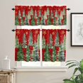 thumbnail image 2 of Christmas Tree Kitchen Curtains and Valances Set, Winter Xmas Pine Tree Forest Snowflakes Red Rod Pocket Window Valance Window Curtain Panels for Living Room Bedroom Laundry, 27.5x36in, 3 Pieces, 2 of 7