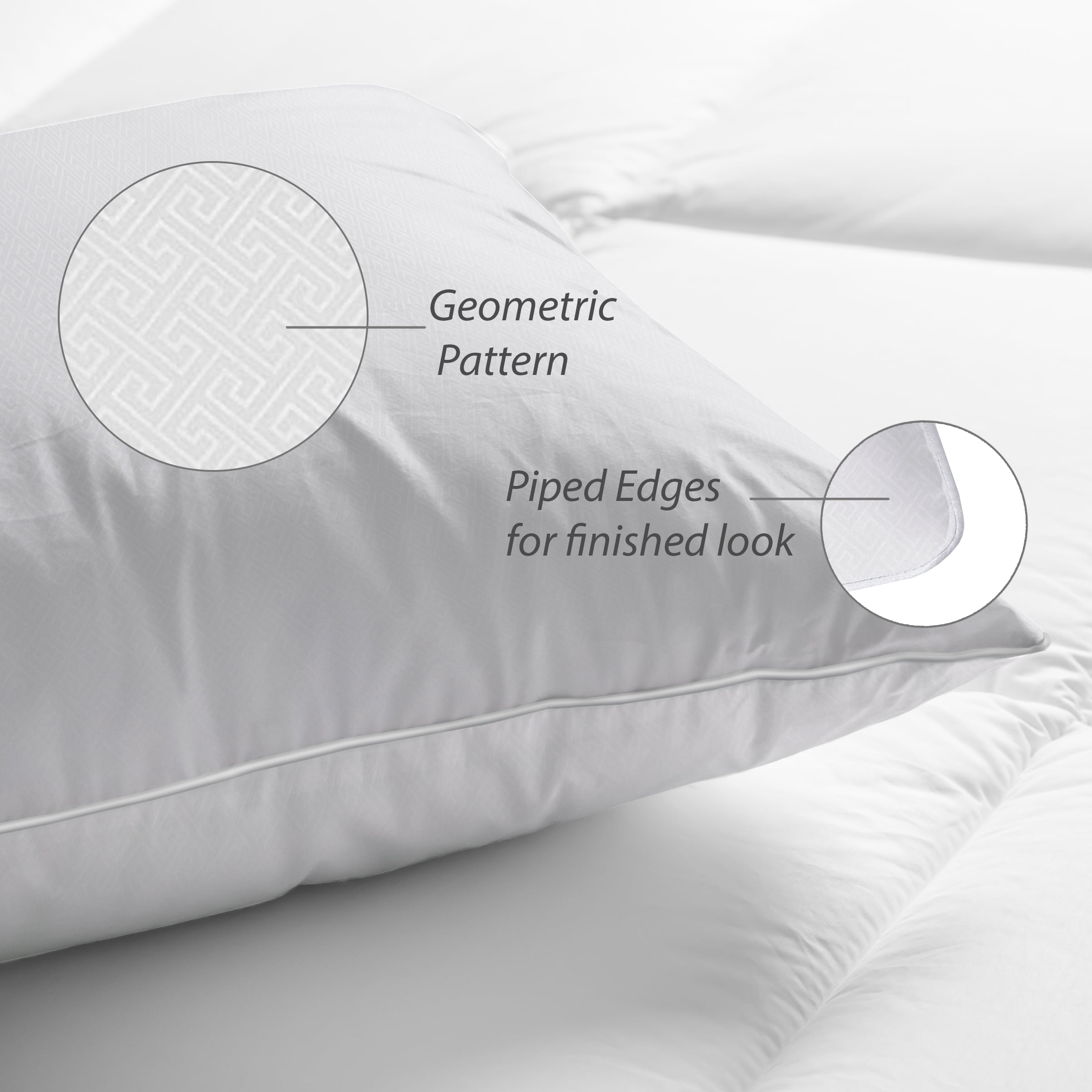DreamLab Personal Comfort, Super Firm Support Sleep Pillows for Side Sleepers, Set of 2, King
