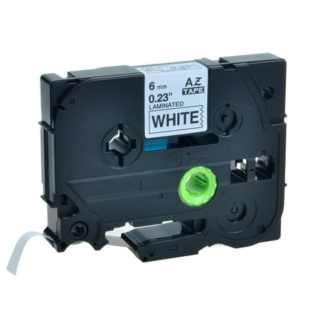 GREENCYCLE 1 Pack Compatible P-Touch TZe Label Tape 6mm TZe-211 TZe211 TZ-211 TZ211 Laminated Black on White Tape Cartridge use in Brother P Touch Label Maker Tape 1/4 Inch x 26.2 Feet