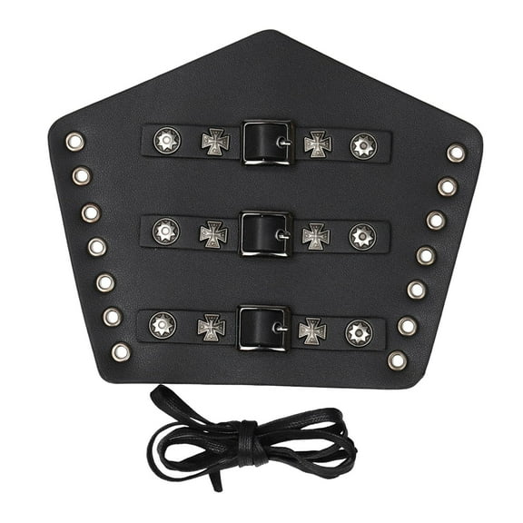 PU Leather Arm Guard Knight for Halloween Party Theatrical Props Photo Props Black