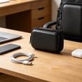 thumbnail image 6 of WeDecorBay Portable Digital Accessory Storage Bag Compact Earphone Organizer Shock Resistant Dividers Durable Zipper 1Pcs Small Item Storage Bag Travel Business Trips Black,Free Size, 6 of 7