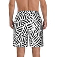 thumbnail image 3 of Kll Weave Geometric Men'S Casual Summer Beach Shorts Hawaiian Shorts With Pockets-Large, 3 of 9