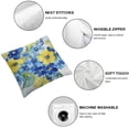 thumbnail image 6 of Acheng Yellow and Blue Throw Pillow Cushion Cover, Spring Flower Watercolor Flourishing Vibrant Blooms Design, Decorative Square Accent Pillow Case, Lime Green Royal Blue 18x18in, 6 of 7